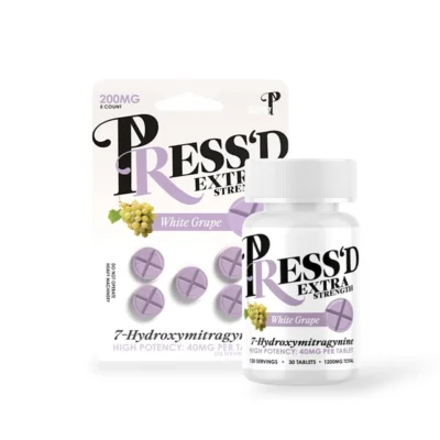 Press'D Kratom 7 Hydroxymitragynine Extra Strength Tablets White Grape 40mg