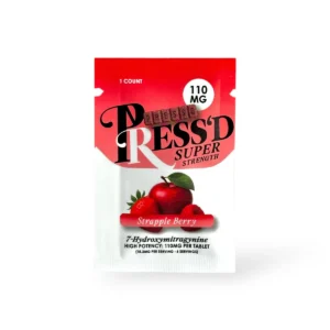 Press'D Kratom 7 Hydroxymitragynine Super Strength Tablets Strapple Berry 110mg Per Tablet