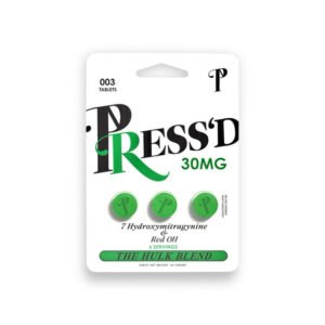Press'D Kratom Hulk 7-hydroxymitragynine & Red OH Pseudo Tablets 3ct 30mg